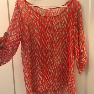 Anthropologie patterned polyester blouse